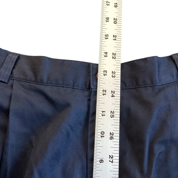 Vintage Elandale Cotton High Waist Pleated Front Shorts, Navy Blue - Size 8 - Picture 4 of 8